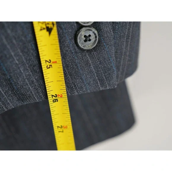 Hart Schaffner‎ Marx 2 Piece Suit 42L Gray Pinstripe Worsted Wool Pant Fit